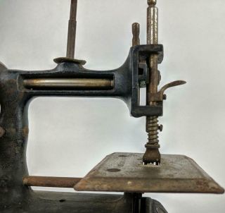 Antique MULLER German Model 15 Miniature Toy Hand - Crank Sewing Machine Cast Iron 3