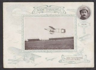 Early Aviation Louis Paulhan Au Bon Marche Advertising Card 1910 In French