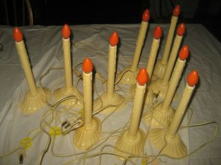 11 Vintage Plastic Drip Candle Electric Window Christmas 9 " Candolier