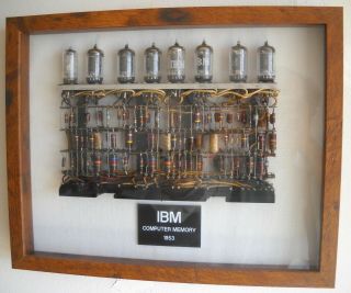 Vintage 1953 Ibm Vacuum Tube Modular Logic Plug - In Assembly Framed