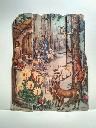 Vintage Haco 13 Advent Calendar | Printed In Germany - Cardboard Christmas