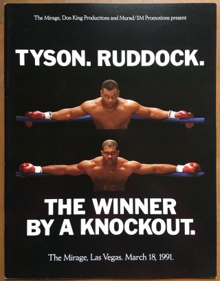 Vintage Rare Mike Tyson Vs Donovan Razor Ruddock On Site Programme 1991
