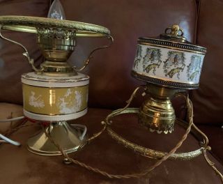 Vintage Porcelain And Brass Lamps