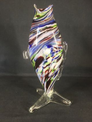 Vintage Murano Art Glass Fish Vase (ref Y368)