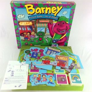 Barney & Friends Picture Board Game Rare Vintage 90s Collectible Purple Dinosaur