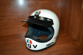 Vintage Agv Motorcycle Helmet Missing Visor Size 7 5/8 - 62 - 7 3/4 9