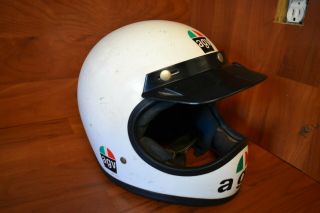 Vintage AGV Motorcycle Helmet Missing Visor Size 7 5/8 - 62 - 7 3/4 9 2