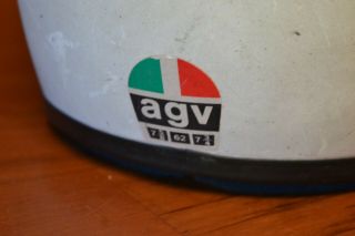 Vintage AGV Motorcycle Helmet Missing Visor Size 7 5/8 - 62 - 7 3/4 9 3