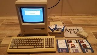 Vintage Apple Macintosh 128k Computer M0001 W/ M0130 Ext.  Drive&software Great