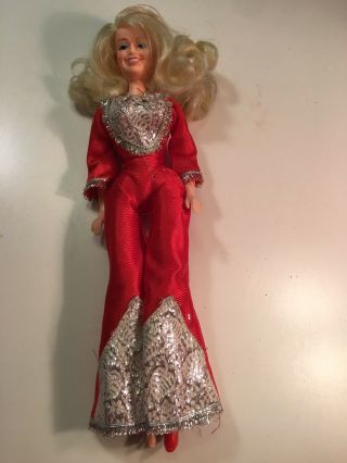 Vintage Dolly Parton Barbie Doll In Red Outfit With Hair