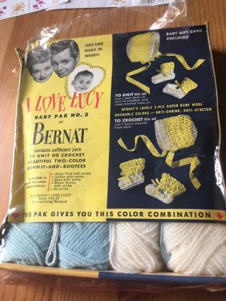 " I Love Lucy " Bernat Baby Pak No.  2 Extremely Rare 1953 Collectible