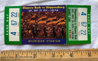 Vintage 1979 Slippery Rock Vs Shippensburg University Football Ticket Stub