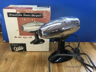 Vintage Oster Airjet Chrome Electric Hair - Dryer Model 202 Made In Usa