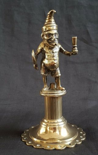 Antique Victorian Bar Or Tobacconist Cigar Lighter Cast Brass Mr Punch Figure