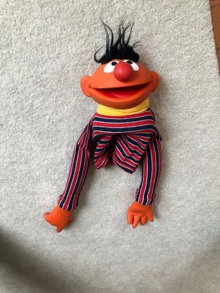 Sesame Street Muppets BERT and ERNIE Vinyl Cloth Hand Puppets Vintage 1970s 3