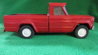Vintage Metal Tonka Jeep Pick Up Truck Red 9” Long Variation