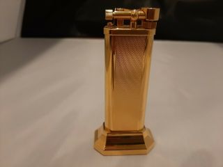 Gold Plated Alfred Dunhill Butane Cigar Table Lighter.  Made In England.