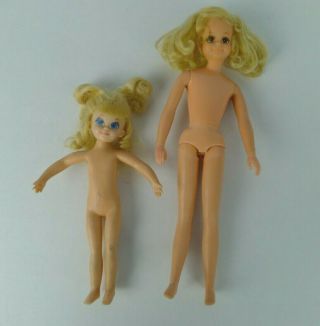 Vintage Mattel Living Fluff And Pretty Pairs Lori Dolls Nude Tlc Bodies 1970s
