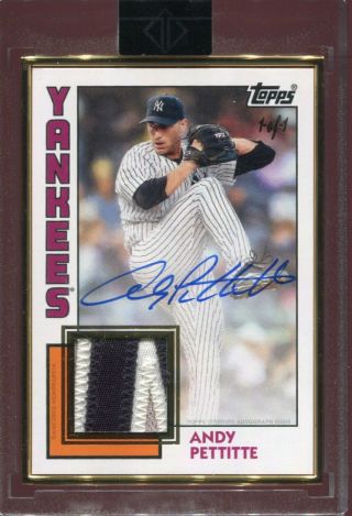 2019 Topps Transcendent Andy Pettitte Game Worn Jersey Patch Auto Ed 1/1