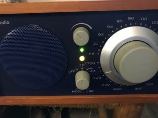 Tivoli Audio Model One Henry Kloss AM/FM Radio Cobalt Blue Face Cherry Wood 3