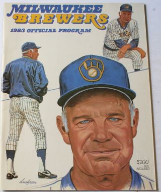1983 Milwaukee Brewers Vs.  Kansas City Royals Program Harvey Kuenn Cover