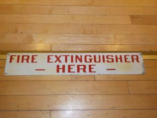 Large Fire Extinguisher Here Sign Retro Vintage Antique Sign Cool