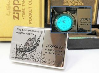 Time Tank Watch Marlin Zippo Backlight 1995 Rare 33010848