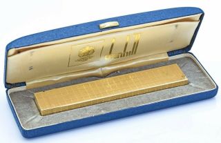 Dunhill Vintage Gold Plated Long Rollagas Lighter & Box Pat Us.  Re24163 120.  5g