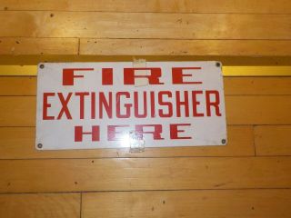Fire Extinguisher Here Sign Retro Vintage Antique Sign Cool