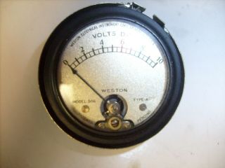 Vintage Weston Volts Dc Panel Meter No.  506 Type Range 0 - 10 Ham Radio