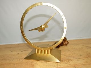 C1960s Mid Century Modern Jefferson Golden Hour Mystery Electric Clock Runs