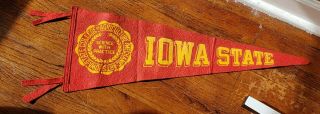 Vintage 1940s Iowa State Pennant Flag Cyclones Football
