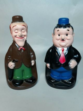 Vintage Laurel And Hardy Rubber Piggy Banks - 7 1/2 "