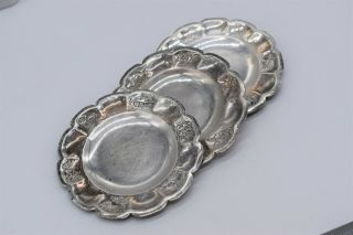 Antique Sanborns Mexico - 3 Small Plates Sterling Silver,  118.  3g