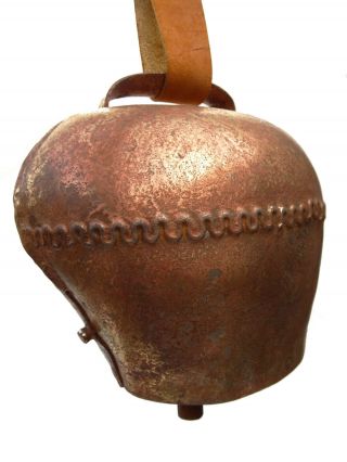 Antique Cowbell Vintage Huge Cow Bell Xxl Swiss Hand Forged Iron Metal Animal