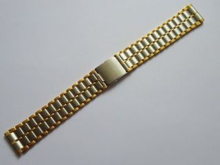 Mens Vintage Stainless Steel Watch - Silver & Gold Strap 18 Mm (nos),