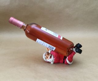 Vintage Santa Claus Wine Bottle Holder Christmas Figurine