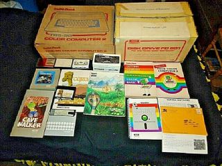 Radio Shack Tandy Trs - 80 Color Computer 2 Plus Fd 501 Disc Drive / Games / Books