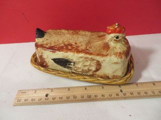 Vintage Rossini Chicken Hen Covered Butter Dish Japan