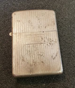 Vintage 1950s Or 60s Sterling Silver Zippo Lighter In