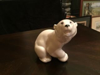 Vintage Russian Lomonosov Lfz Porcelain Polar Bear Figurine Russia