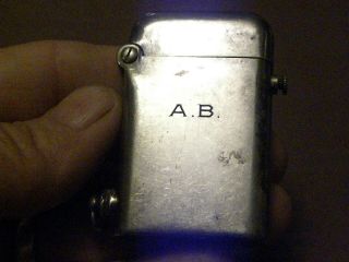 1920s Swiss PAT.  1359003 Thorens Single Claw Lighter SILVER PLATE No Wheel 2