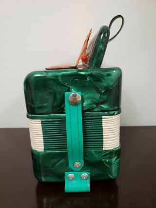 Vintage Hero Accordion for Children Green And Red 1960s Toy 3
