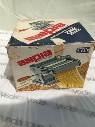 Vintage Marcato Italy Ampia Brevettata Model 110 Pasta Noodle Maker Machine