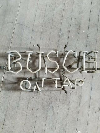 Busche Rare Vintage Beer On Tap Neon Light Bar Sign Antique (cracked)
