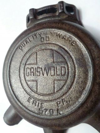 VTG Griswold Cast Iron Ashtray Skillet with Match Holder 00 570A Collectible 3