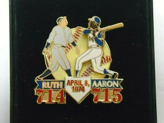 Babe Ruth 714 Hank Aaron 715 Home Run Limited Edition Lapel Pin