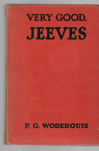 Very Good Jeeves Hardcover P.  G.  Wodehouse 1930 Hc Vintage Old Book