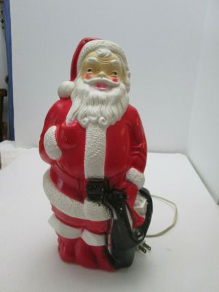 Vtg 1968 Empire Blow Mold 13 Inch Santa Claus W Toy Sack Christmas Light Up 4475