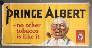 Large Vintage Prince Albert Tobacco Cigar Smoke Advertising Banner Sign No.  280